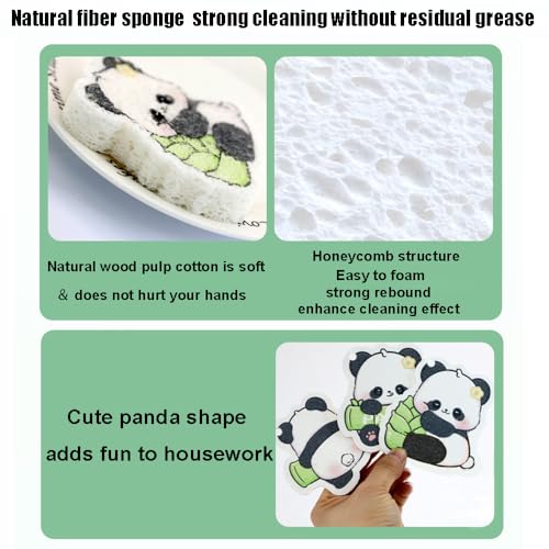 Image of Natural Sponge, Wood Pulp Cotton Cleaning sponges, Dish Sponges, Made of Natural Plant fibers,Soft＆Scratch-Resistant, Strong Cleaning Effect, Grease-Free, can be Long-Term Repeated use (6 Pcs)