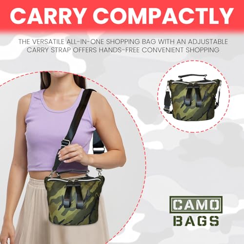 Camo Travel Shopping Shoulder Bag/Purse | Durable Softshell Tote Bag | with Zipper Closure & Adjustable Shoulder Strap4