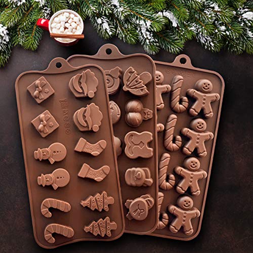 image for KITCHENATICS Christmas Silicone Chocolate and Candy Molds – Small Ba