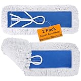 2 Pack 24 Inch Industrial Cotton Dust Mop Head Refill, Dust Mop Replacement Head for Commercial & Home Use, Heavy Duty Replacement for Office & Industrial Use, Machine Washable (2PC-24 inch)