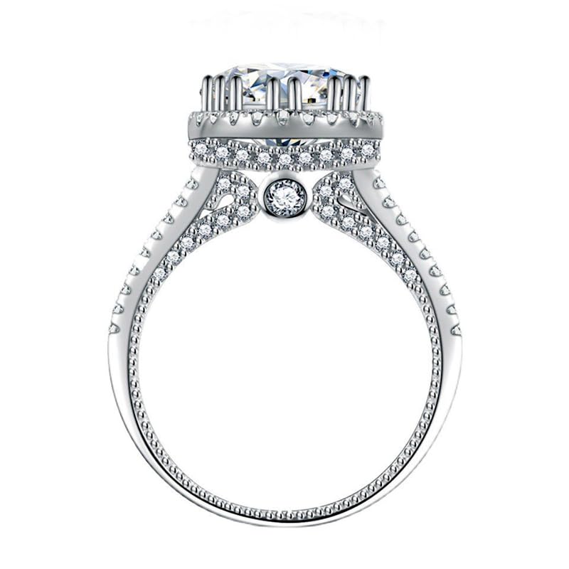2CT Moissanite Eternal Ring Jewelry S925 Silver Plated 18K White Gold Wedding Promise Rings Gift3