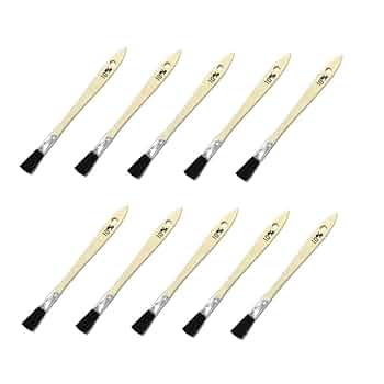 Amazon｜ハケ市 刷毛 金巻ラック刷毛 山羊毛 黒染 薄平 10mm 10