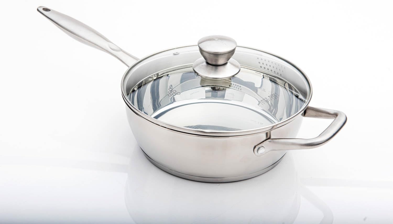 David Burke Regency Stainless Steel 5.6-Quart Chef's Pan with Lid - Oven Safe