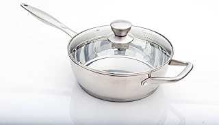 David Burke Regency Stainless Steel 5.6-Quart Chef's Pan with Lid - Oven Safe