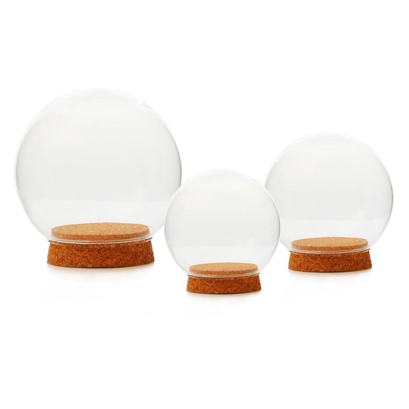 predolo Rundes Glas-Cloche-Kugelglas mit Kuppel, Tischdisplay mit Sockel, 20 cm