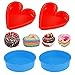 Zuzer Tortiera di Silicone Stampo Torta Arcobaleno 4 Pezzi Stampo Rotondo Cuore Round Cake Pan Stampo per Torta Silicone Torta Stampo Stampi Cottura Stampi Tortiera Stampo Dolci,Colore Casuale