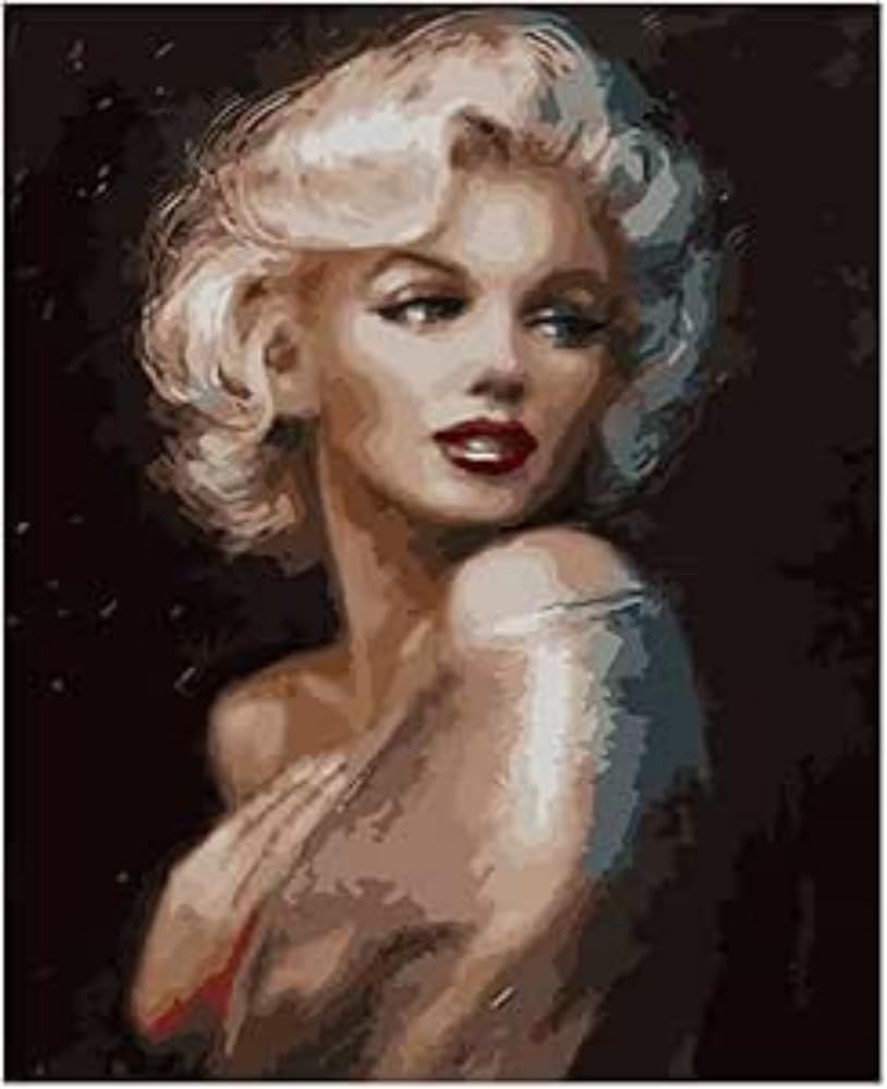 Axbuoefs Color Paint By Numbers For Adults Marilyn Monroe Diy Complete Painting Kit For Painting With Numbers With Brushes And Acrylic Paint, Home Office Decoration,Gift 40 X 50 Cm (With Frame)