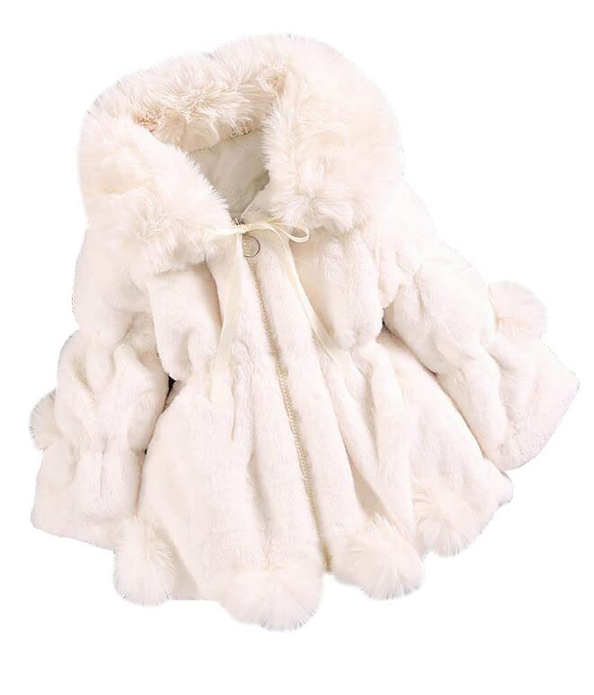 Cappotto Ragazza Giacca Bambino Ragazza Finta Pelliccia Cappuccio Cappotto Cappotto Poncho