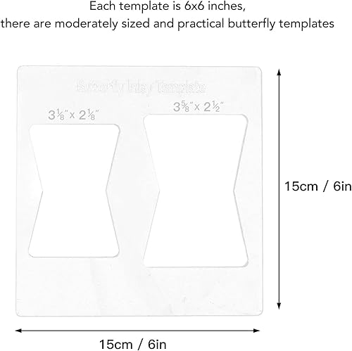 Miniatura 5 de Oumefar Kit de 3 plantillas de incrustaciones de mariposa, 6 x 6 pulgadas con incrustaciones de mariposa y plantillas decorativas para carpintería