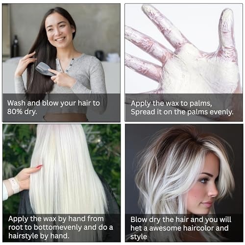 Image of Temporay Hair Color Wax | Metallic Shine | For Men & Women | DIY Instant Hair Color | Temporay Color 1 Day 1 Wash | No Ammonia, Bleach & Damage | Chalk White - 100 gram