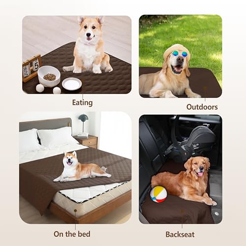 Image of gogobunny 3X Stronger Waterproof Pet Blanket, Scratch Proof Furniture Protector for Dogs Cats, Reversible Cover 30x70 Inch, Dark Chocolate