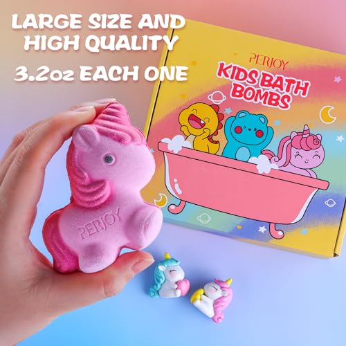 Perjoy Bombas de banho para crianças, bombas de banho de espuma orgânicas para meninas e meninos, re