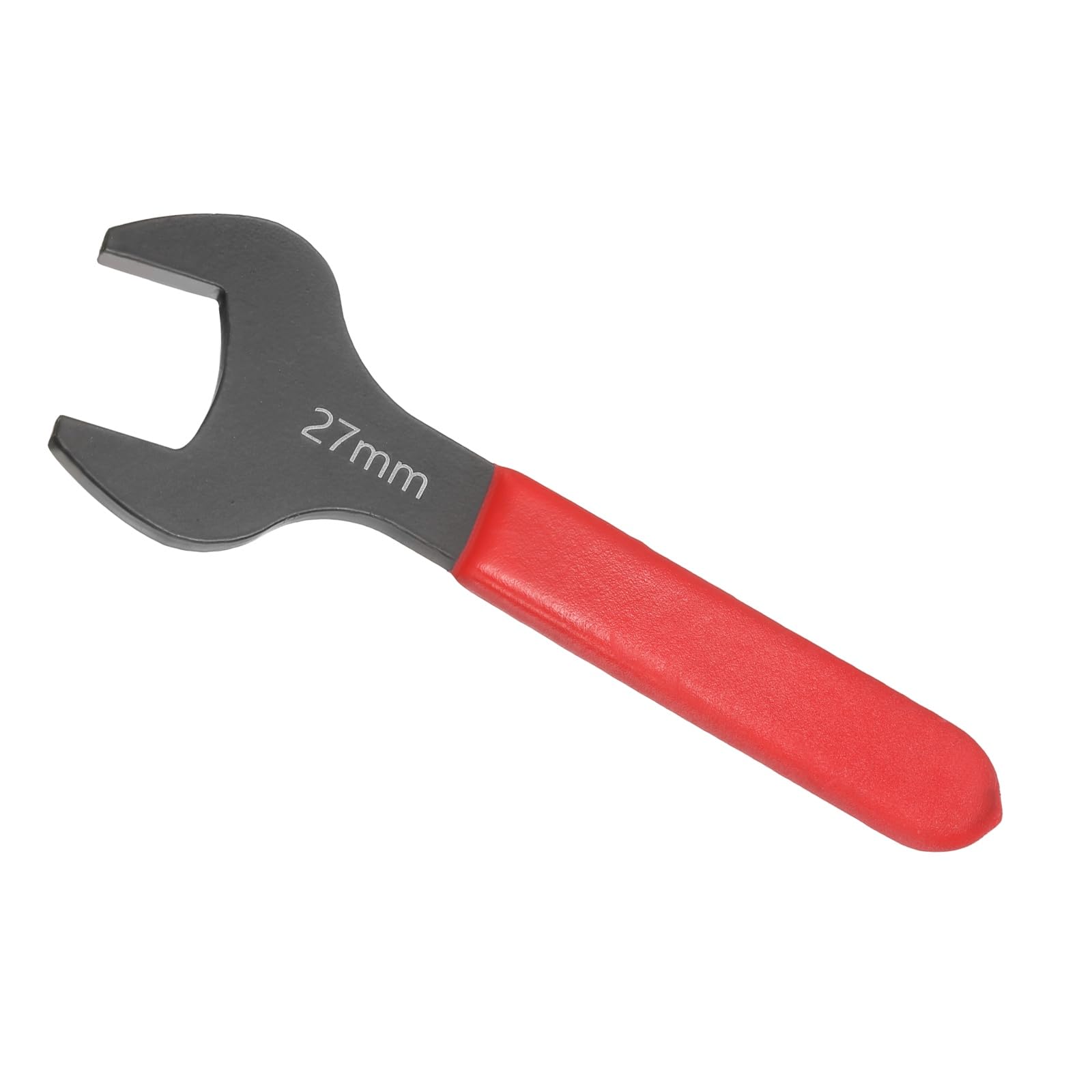 Awclub 27mm Open End Wrench, 15 Degree Offset Thin U-Shaped Spanner with Red Shank, Black Finish for Automotive Repair & Furniture Assembly