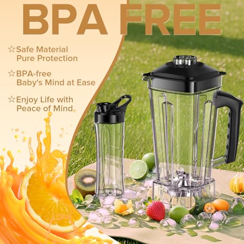 Image of Blenders for Kitchen, 1800W High Speed Smoothie Maker with 68oz Large Pitcher, 20oz Travel Cup, Pulse Self-Cleaning & Overheat Protection, Red