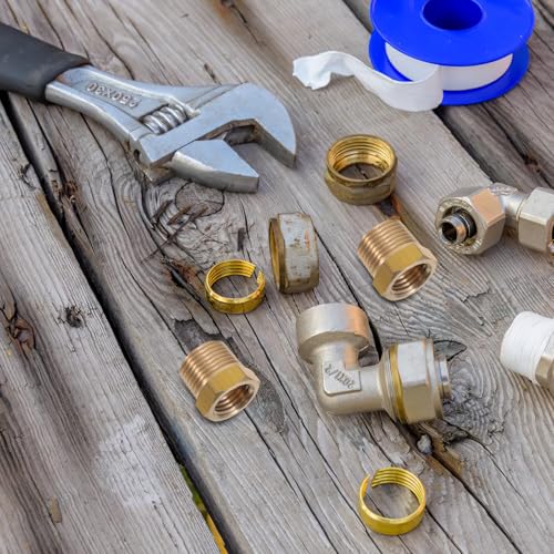 Conector reductor de buje de latón SEWACC para tuberías de agua y plomería 3/8 5