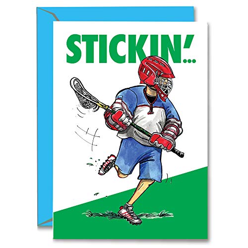 Play Strong Lacrosse Boys Birthday Card 1-Pack (5X7) Power Player Illustrated Sports Birthday Cards Greeting Cards- Awesome For Lacrosse Players, Coaches And Fans Birthdays, Gifts And Parties! #TOP25