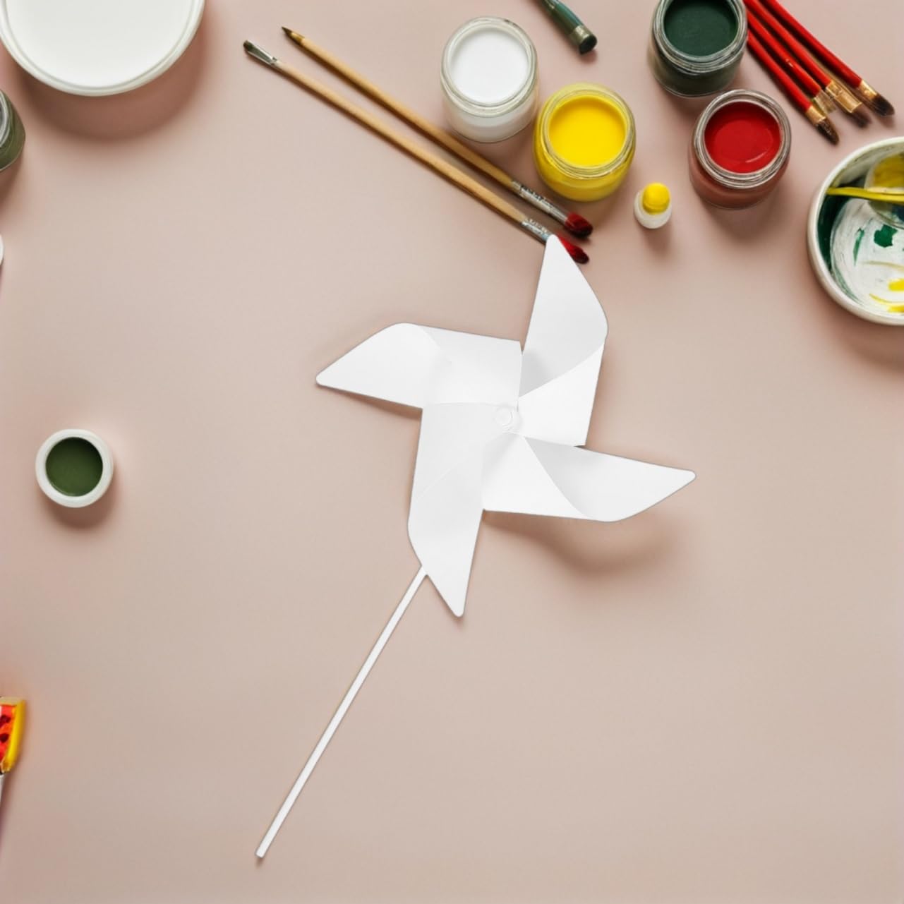 SUPVOX Kit Fai da Te 30 Pezzi Girandole di Carta Bianche per Bambini, Decorazione Creativa e Attività di Gruppo per Festa Estiva All'aperto