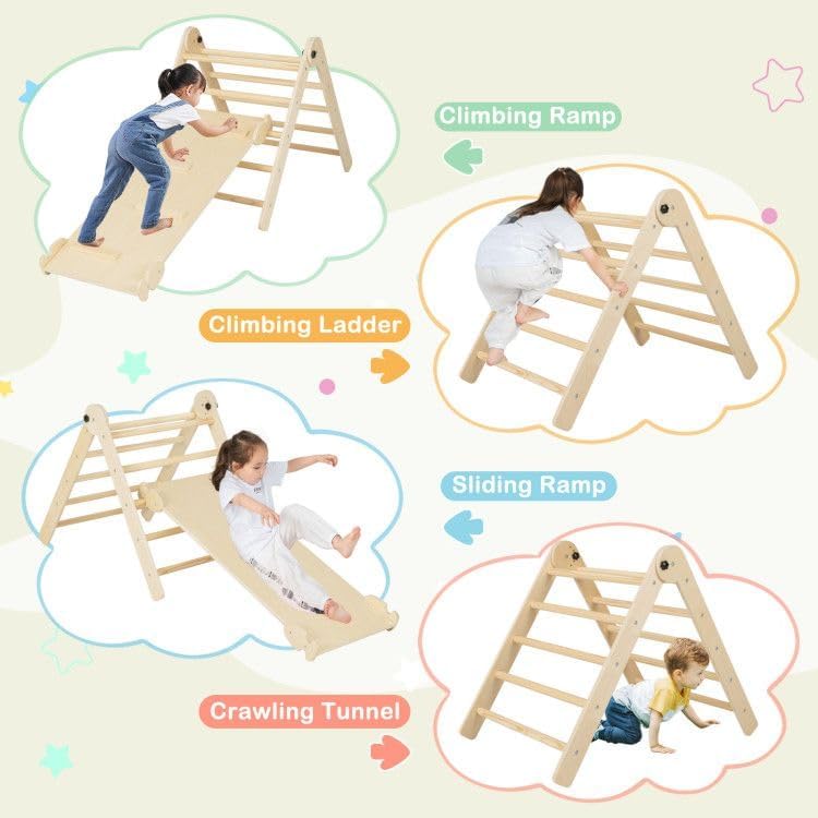 7-in-1 Indoor Climbing Toys for Toddlers with Reversible Ramp
