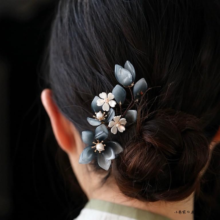 Amazon.com : Rabithenn Black Orchid Hairpin Chinese Hanfu and