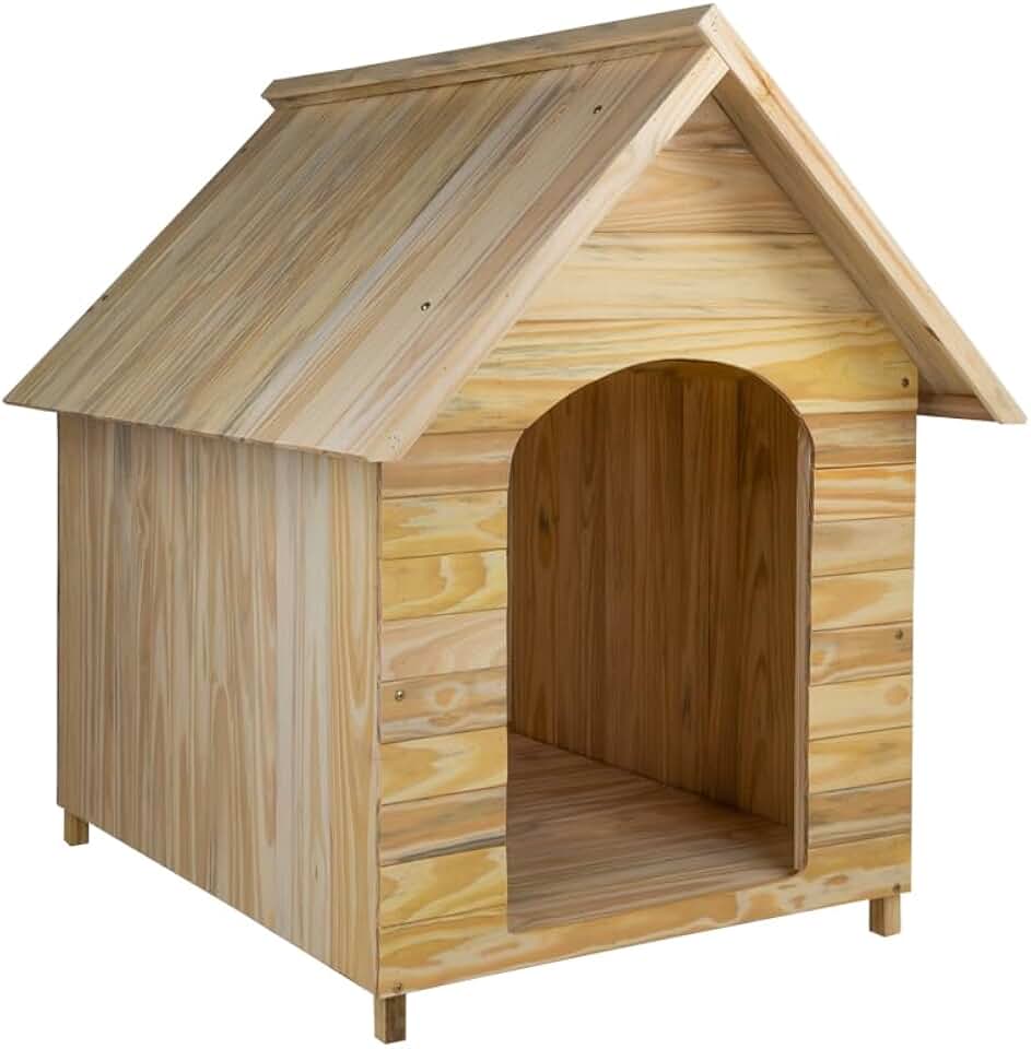 Casa Casinha De Cachorro em Madeira Sem Pintura Grande N5