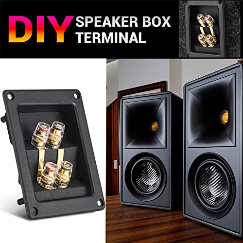 Facmogu Caja terminal 4 vías para altavoz, 2 piezas miniatura 5