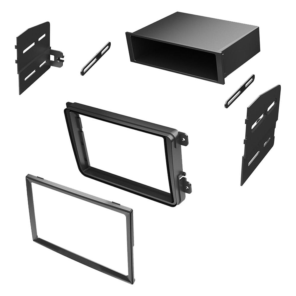 Car Radio Stereo Dash Installation Kit with Pocket compatible with Volkswagen CC EOS GTI/GOLF JETTA PASSAT RABBIT TIGUAN (Dash Kit) Select 2005 2006 2007 2008 2009 2010