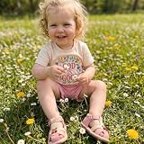Doqcey Toddler Baby Girl Christian Clothes God Is Good All The Time Flower Embroidered T Shirt Shorts Set Summer Outfits 2Pcs (Pink, 2-3T)