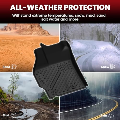 Image of LASFIT Floor Mats for Toyota Prius 2010-2011, All Weather TPE Custom Fit Easy Clean Durable No-Curling Floor Liners for Prius 2010 2011 Front & Rear 2 Row Car Mats, Black
