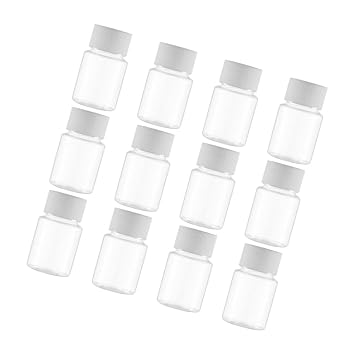 12pcs Pill Storage Bottles Caps Refillable Medicine Container for Liquids Powders and Solids and Convenient for Home Travel