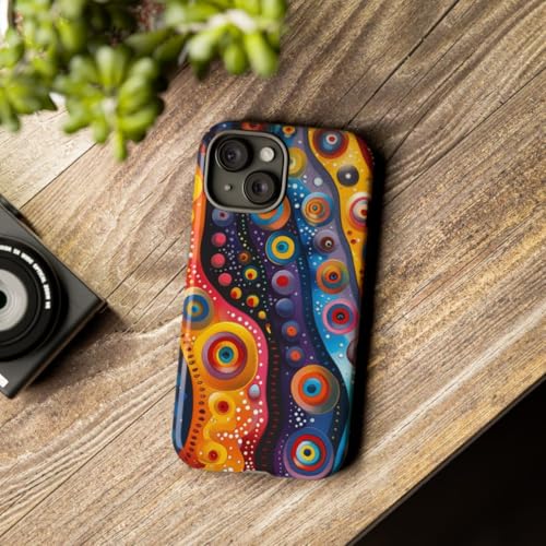 Coque iPhone 15 multicolore motif abstrait pour un style unique - 3