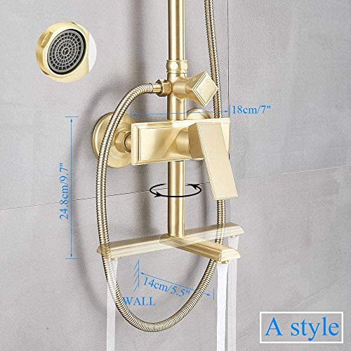 Robinet de douche en or brossé au design luxe pour salle de bain