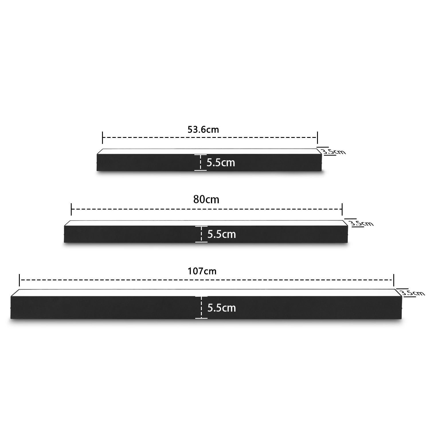 Glitzerlife Deckenlampe LED Deckenleuchte Schwarz Lang 107CM Dimmbar | Wohnzimmerlampe Küchenlampe 32W Bürolampe Modern Fernbedienung Büro Deckenbeleuchtung Küche Wohnzimmer Schlafzimmer