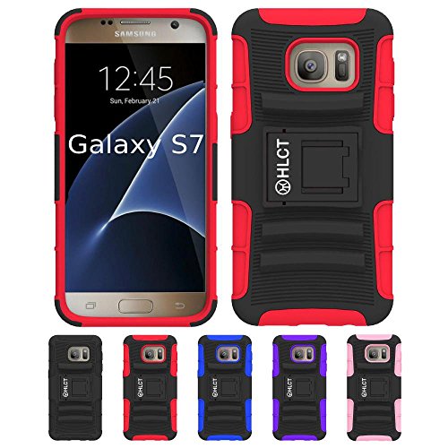 Galaxy S7 Stand Case, HLCT Rugged Shock-Proof Dual Layer PC and Soft Silicone