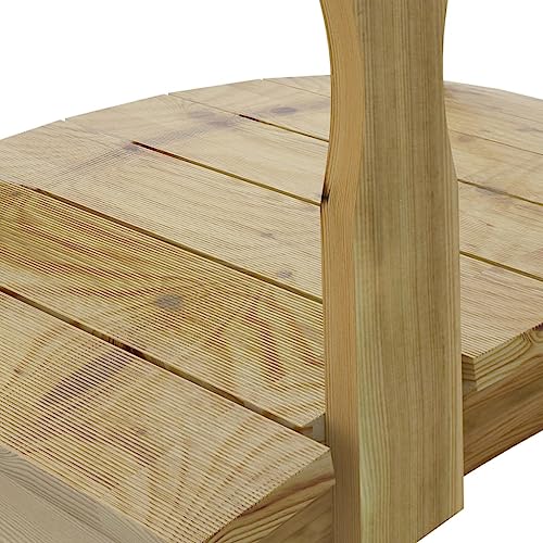 vidaXL Tuinbrug met leuning geïmpregneerd massief grenenhout, houten brug, tuindecoratie, houten bruggen, tuinelement, decoratiebrug, tuinelementen - Afbeelding 5