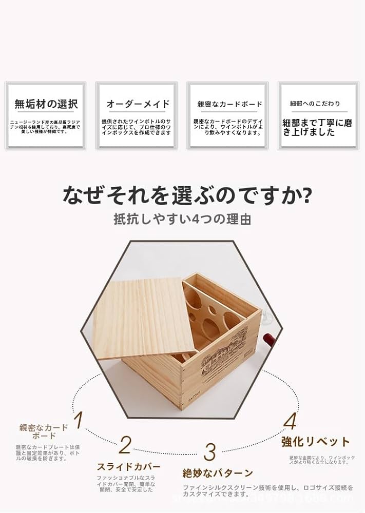 Amazon｜松製ワイン6本入れボックス ワイン用木箱 木製ワイン