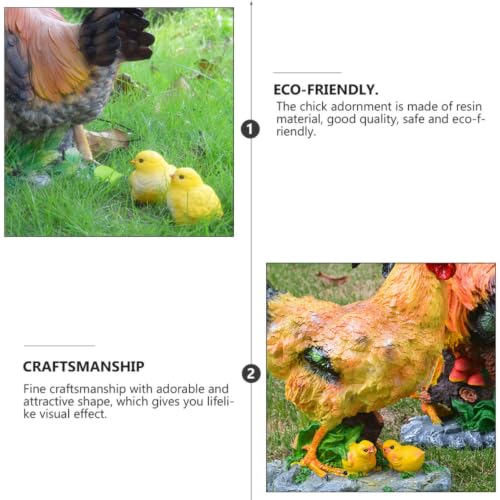 Adornos de pollito de resina (6 pzas) para decoración realista de jardín y patio 8