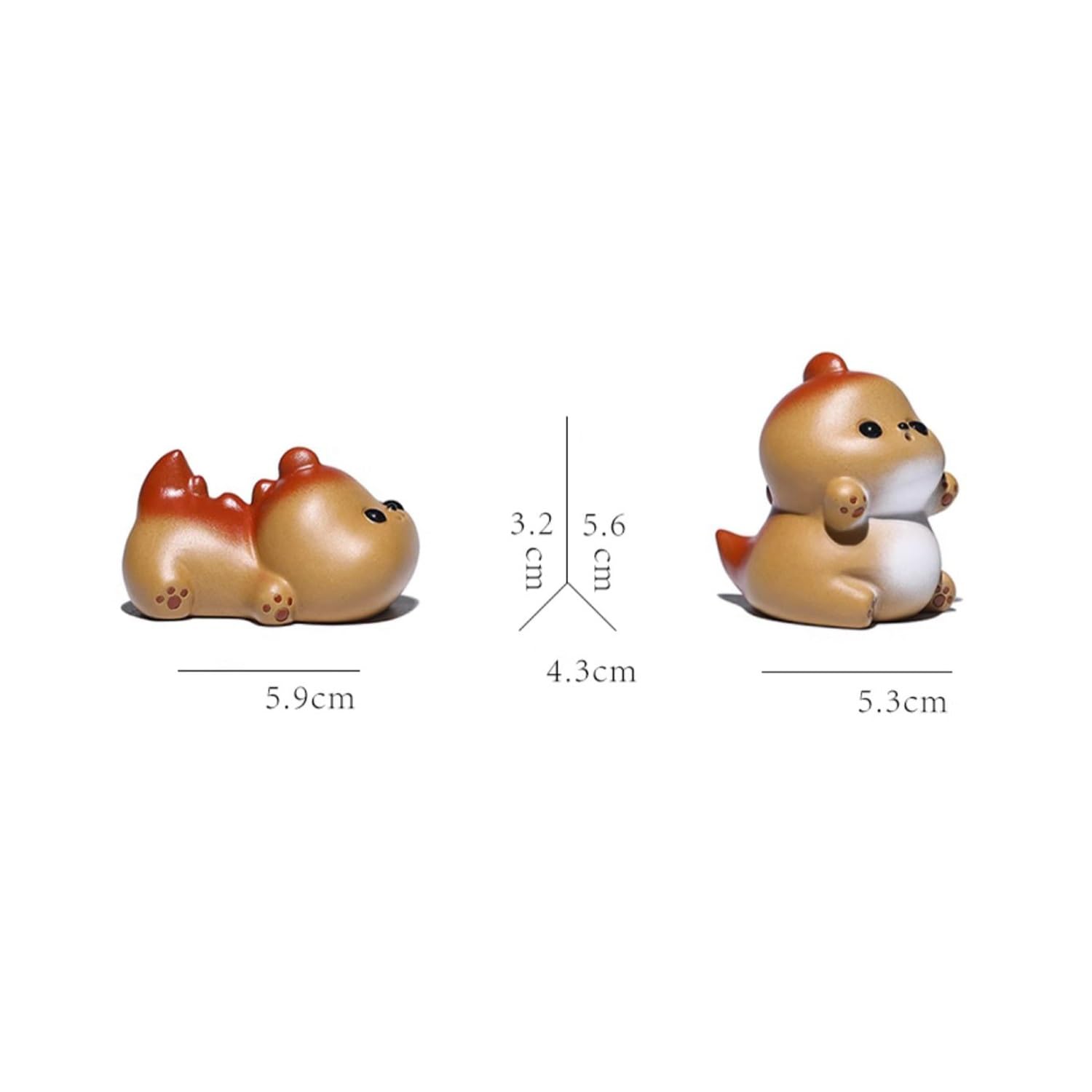 figurki zwierzątek， Kreatywna figurka smoka z kreskówek, zestaw do herbaty, akcesoria, dekoracja stołu, ozdoby na biurko na ceremonię herbacianą(A)