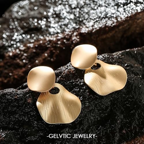 Silver Gold Statement Earrings for Women Big 80s 90s Boho Retro Drop Dangle Earring Lightweight Vintage Hammered Link Knot Hoop Teardrop Jewelry Valentine’s Christmas Birthday Party Anniversary2