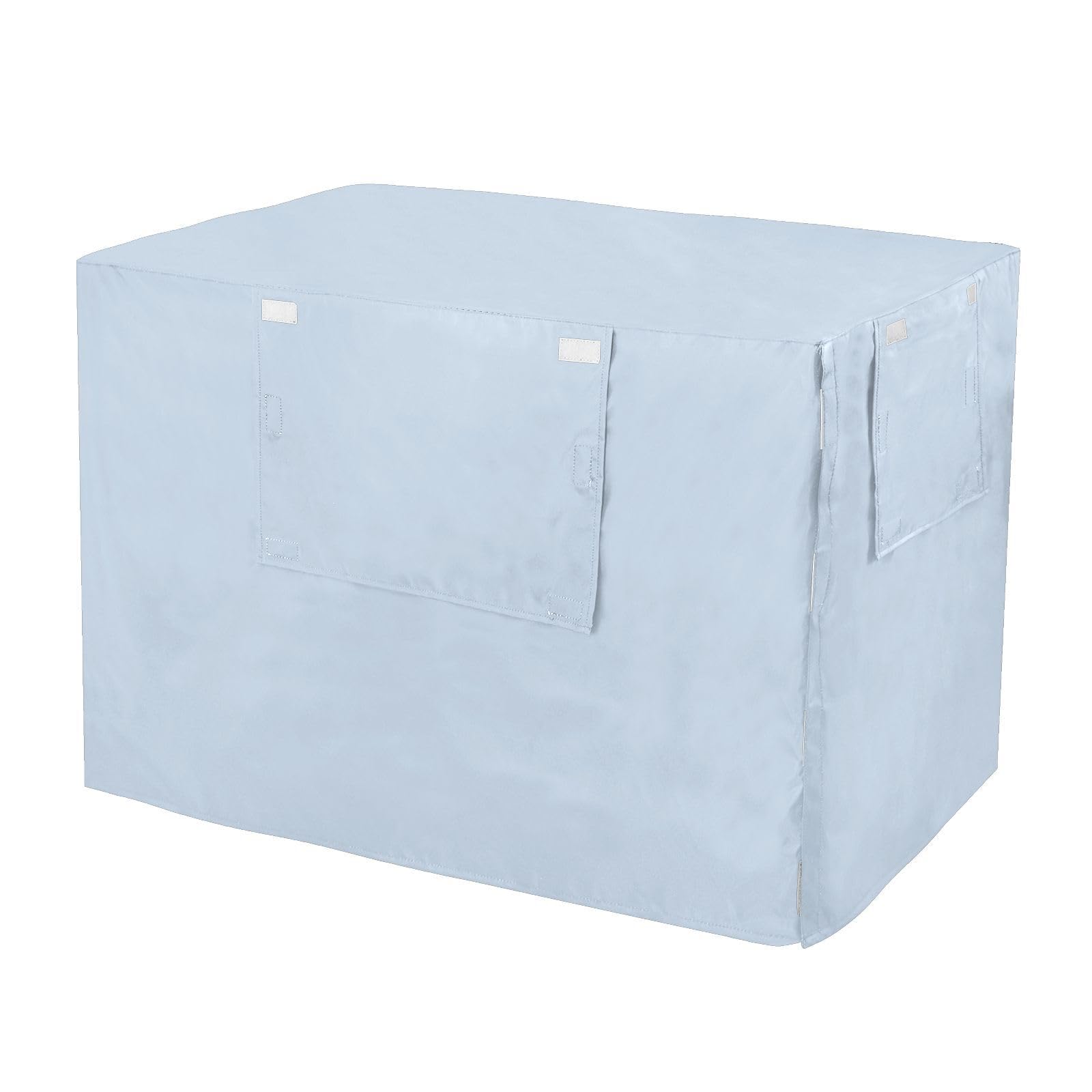 Elegant Light Blue Dog Crate Covers UV-Resistant Pet Crate Cover with Roll-up Sides, Reduces Barking Large