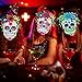 MineIdea Day of the Dead Felt Masks for Adults, 9 Pack Dia de Los Muertos Skull Masks Floral Sugar Skull Mask, Adjustable Halloween Masks Dia De Los Muertos Decorations for Halloween Cosplay