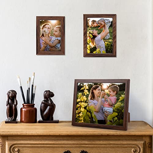 Giftgarden 10-Pack Brown Picture Frames for Multiple Sizes Photos, Four 4x6, Four 5x7, Two 8x10, Multi Assorted Rustic Walnut-Color Frame Collage for Wall or Tabletop - Image 4
