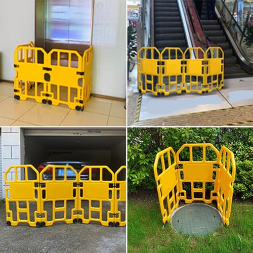 Barrière de circulation rétractable jaune à roulettes pour extérieur