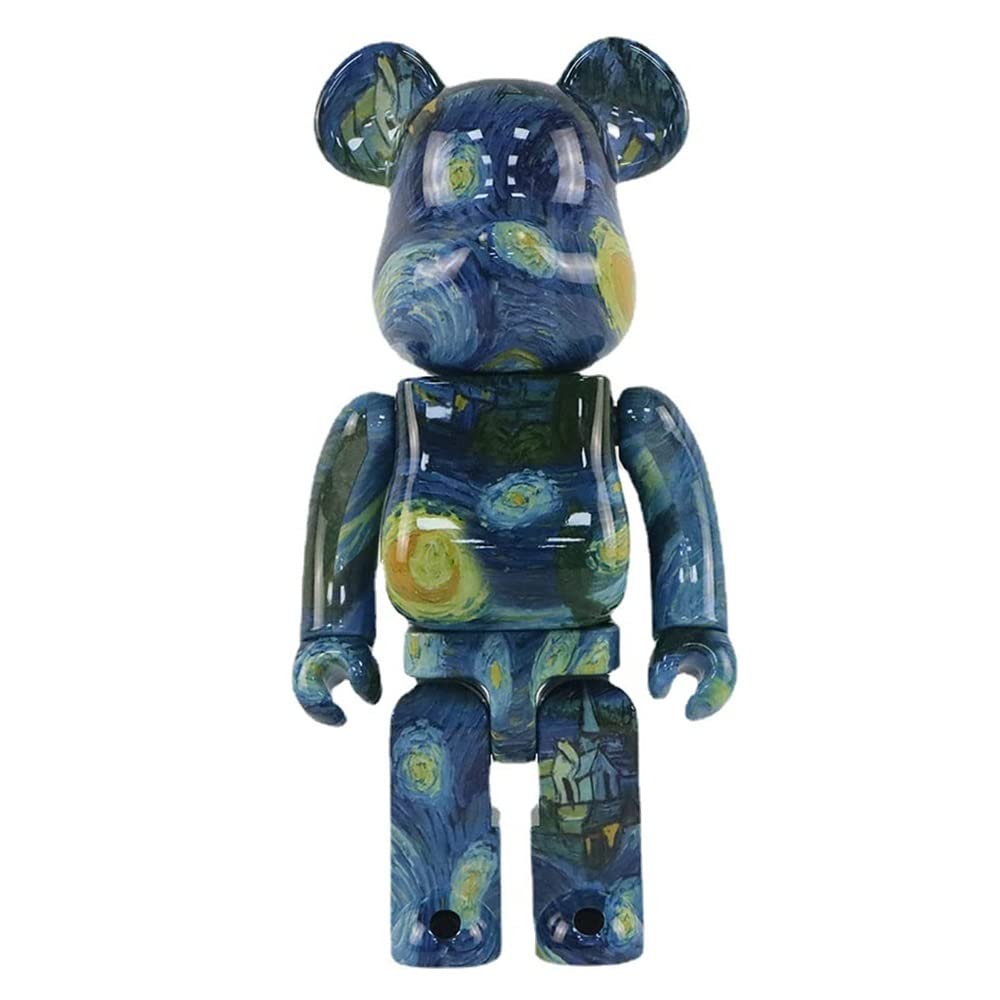 Hqdfcnm One Color 28Cm/11In Blocks Bear 400% Bearbrick Desktop Toys & Decorations