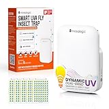 Mosalogic Indoor Fruit Fly Traps Smart Gnat Trap for House Indoor with Motion Sensor Night Light-3 Modes,Silent,600 Sqft Coverage,Catches Fruit Flies,Gnats,Moth, 1 Device with 5 Refills White