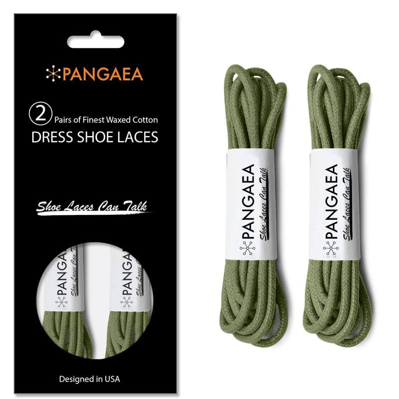 Image of [4 Laces] 2-Pair Pack Waxed Round Oxford Shoe Laces for Dress Shoes Chukka 3 /32Inch Thin