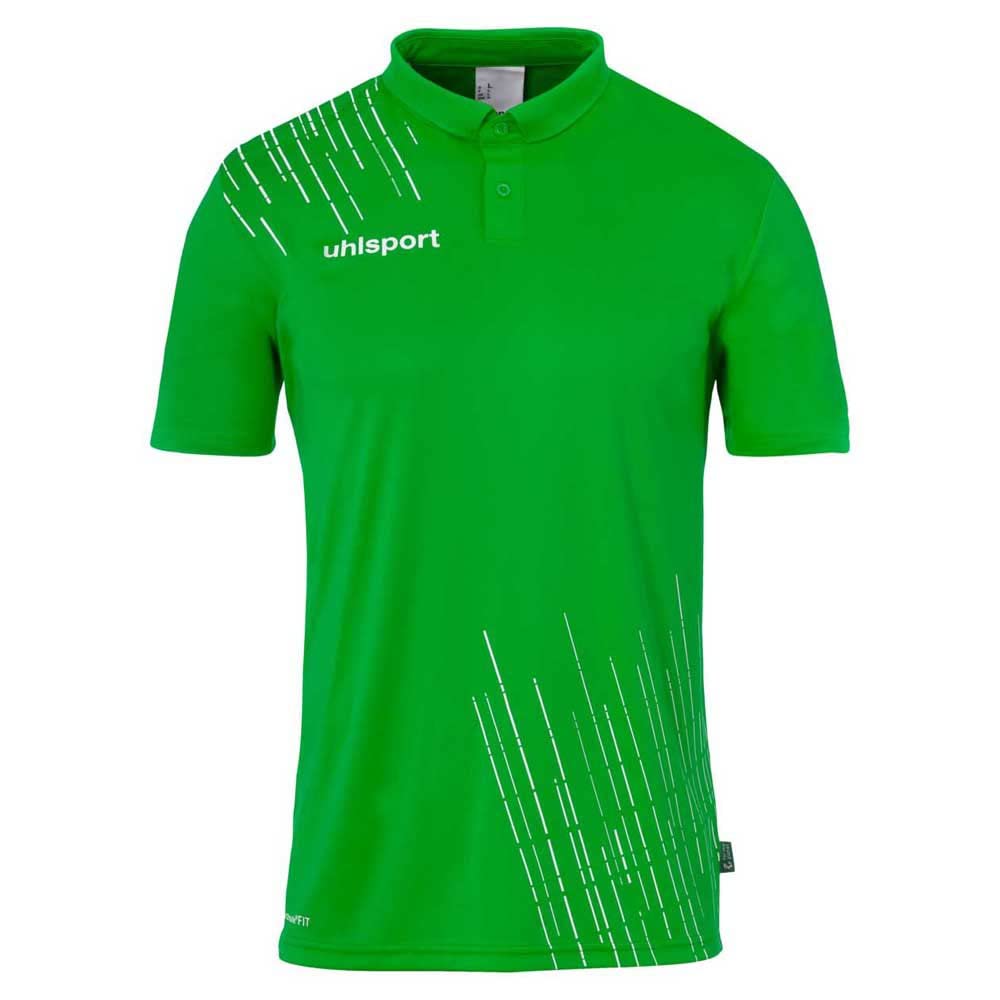 uhlsport Boys Sports Polo Shirt, Green/White, 14 Years
