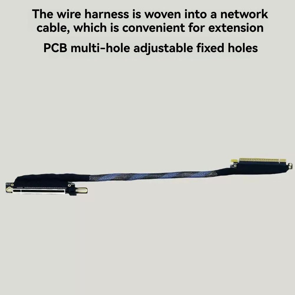 PCIe 5.0 X16 karta graficzna GPU przedłużacz posrebrzany PCI-E 5.0 X16 GEN5 64GT/S adapter kabel serwerowy szybki szybki PCIE 5.0 X16 przedłużacz karty graficznej 60 cm