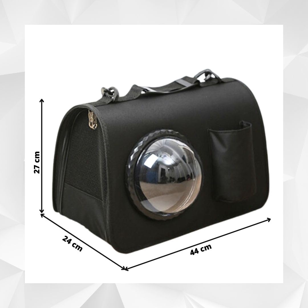Transportín para Gatos, Bolsa de Transporte Plegable para Mascotas pequeñas, Bolsa de Viaje con Correa de Hombro Ajustable (Negro)