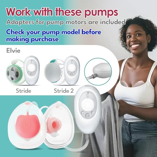 Image of Nenesupply Handsfree Wearable Breastmilk Collection Cups Compatible with Elvie Stride Stride 2 Breast Pumps. 24mm Silicone Flanges Pump Parts Accessories 19mm 21mm Inserts