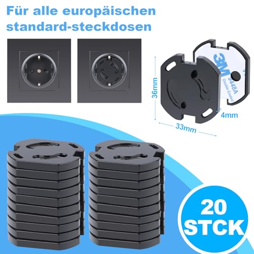 REDTRON Steckdosensicherung mit Drehmechanik, 20stk Steckdosen Kindersicherung, Steckdosensicherungen für Babys und Kinder… – Ansicht 5